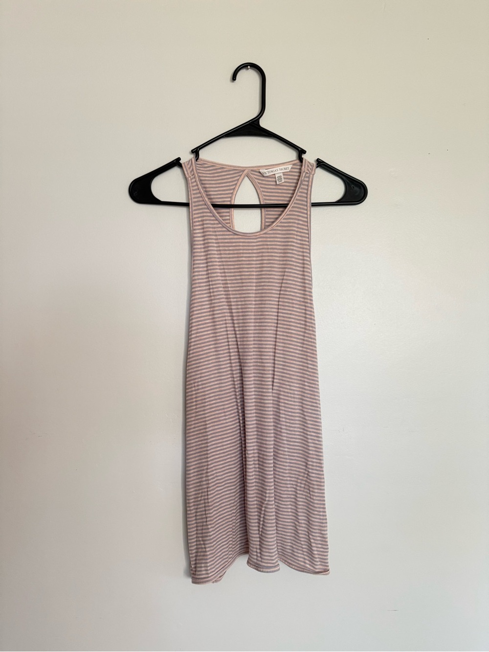 Victoria's Secret Pink and White Striped Racerback Tank Dress